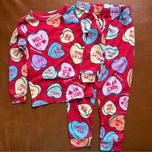 SWEETHEARTS Red Conversation Heart PJs, 4-5T